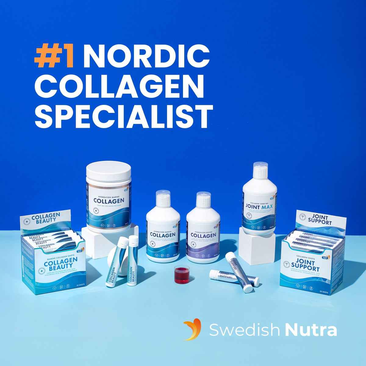 Swedish Nutra 10,000 mg Hydrolyzed Marine Collagen Liquid Supplement - 500 ml, 20 Day Supply | Hyaluronic Acid, Biotin & Vitamin C for Healthy Hair, Skin, Nails & Joints | For Men & Women | Sugar-Free Swedish NutraBuy Supplements Australia