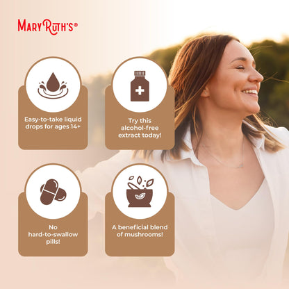 MaryRuth's Mushroom Complex | Lion's Mane | Turkey Tail | Reishi Mushroom | Shiitake Mushrooms | Alcohol Free | Mushroom Blend | Organic | Non-GMO | Vegan | 30 Servings MARYRUTH'SBuy Supplements Australia