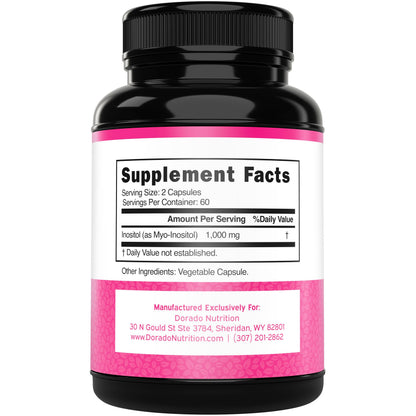 Inositol Capsules (Myo Inositol) (1000mg Per Serving 120 Capsules) Myo Inositol Supplement for Women Hormone Balance Support - Vegan Safe - Third Party Tested - Gluten Free & Made in USA (120 Count) DORADO NUTRITIONBuy Supplements Australia