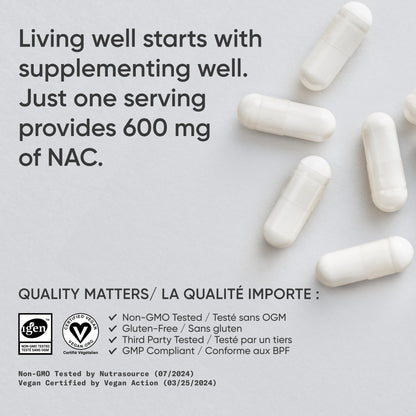 Sports Research Vegan NAC Supplement (N-Acetyl Cysteine) 600 mg - Supports Antioxidant Activity - NAC 600 mg - Non-GMO