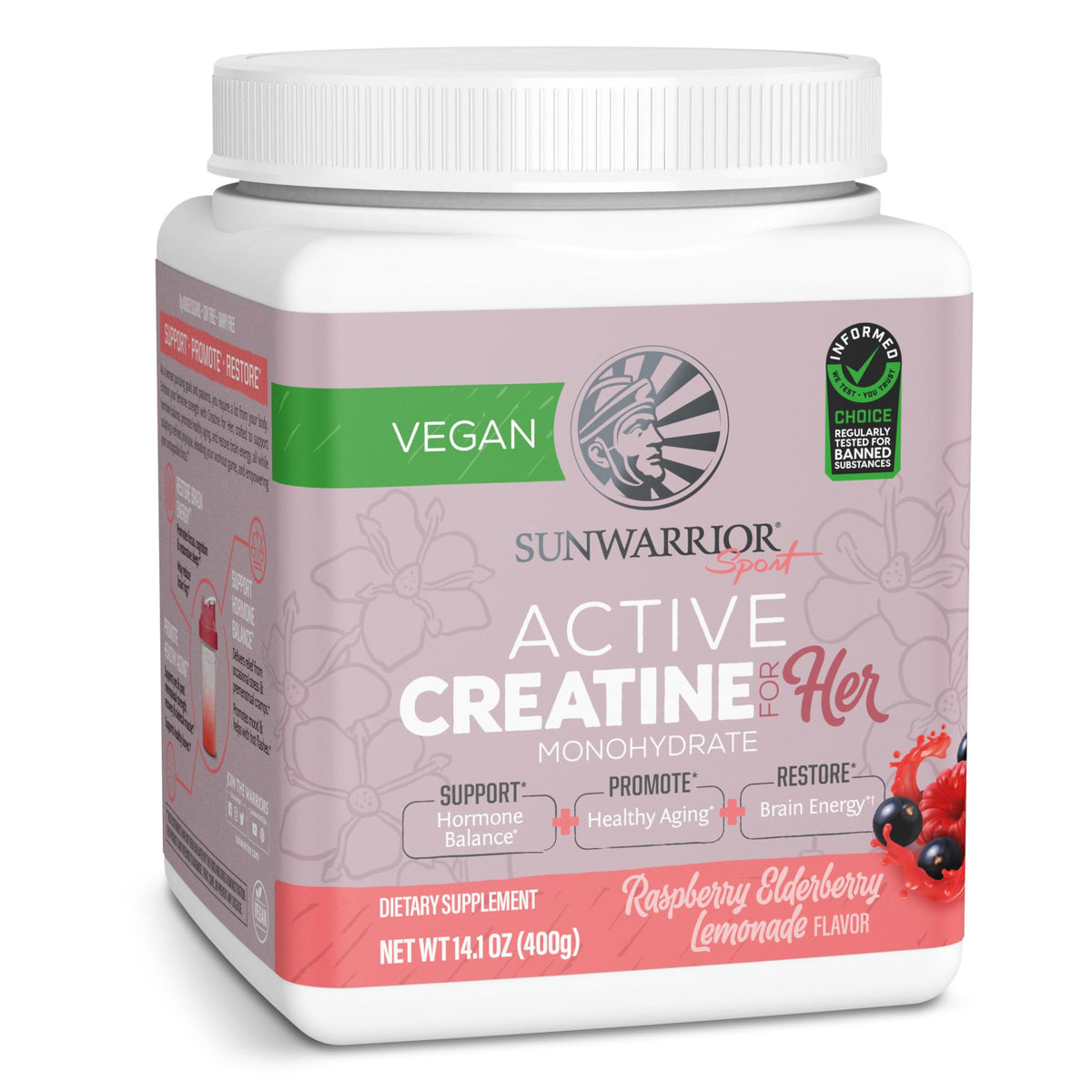 Sunwarrior Creatine for Women Monohydrate Powder Micronized Pre Workout Recovery Supplement Support Muscle Building Strength Training Cognition | Vegan and Easily Mixes 50 Servings, Raspberry Lemonade SunwarriorBuy Supplements Australia