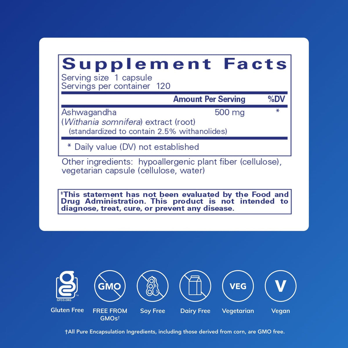 Pure Encapsulations Ashwagandha - 500 mg Ashwagandha Extract - Metabolism & Stress Support - Immune Support - GMO Free & Vegan - 120 Capsules Pure EncapsulationsBuy Supplements Australia