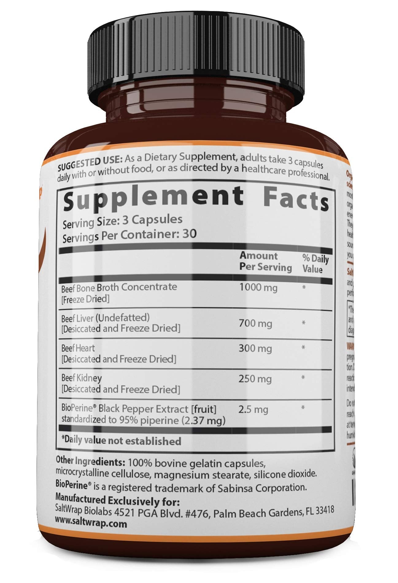 SaltWrap Organ Therapy - Grass Fed Beef Organ Meat Complex Supplement with Organic SaltWrapBuy Supplements Australia