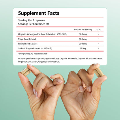 Chaly Menopause Supplements for Women with Ashwagandha KSM 66 and Saffron | Hot Flash, Bloating, Libido, Vaginal Dryness, Stress, and Mood Support Supplement | Menopause Relief Supplements | 60 Count ChalyBuy Supplements Australia