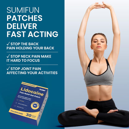 Sumifun 4% Lidocaine Pain Relief Patches 30 Count Maximum Strength Numbing Gel Patch for Back Knee Neck Joint Ache Muscle Soreness Topical Analgesic Sumifun buy supplements Au