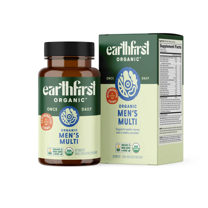 EarthFirst Organic Men’s Multi Once Daily, Whole-Food Multivitamin with 19 Vitamins & Minerals for Energy, Heart, Bone Strength EarthFirst Organic