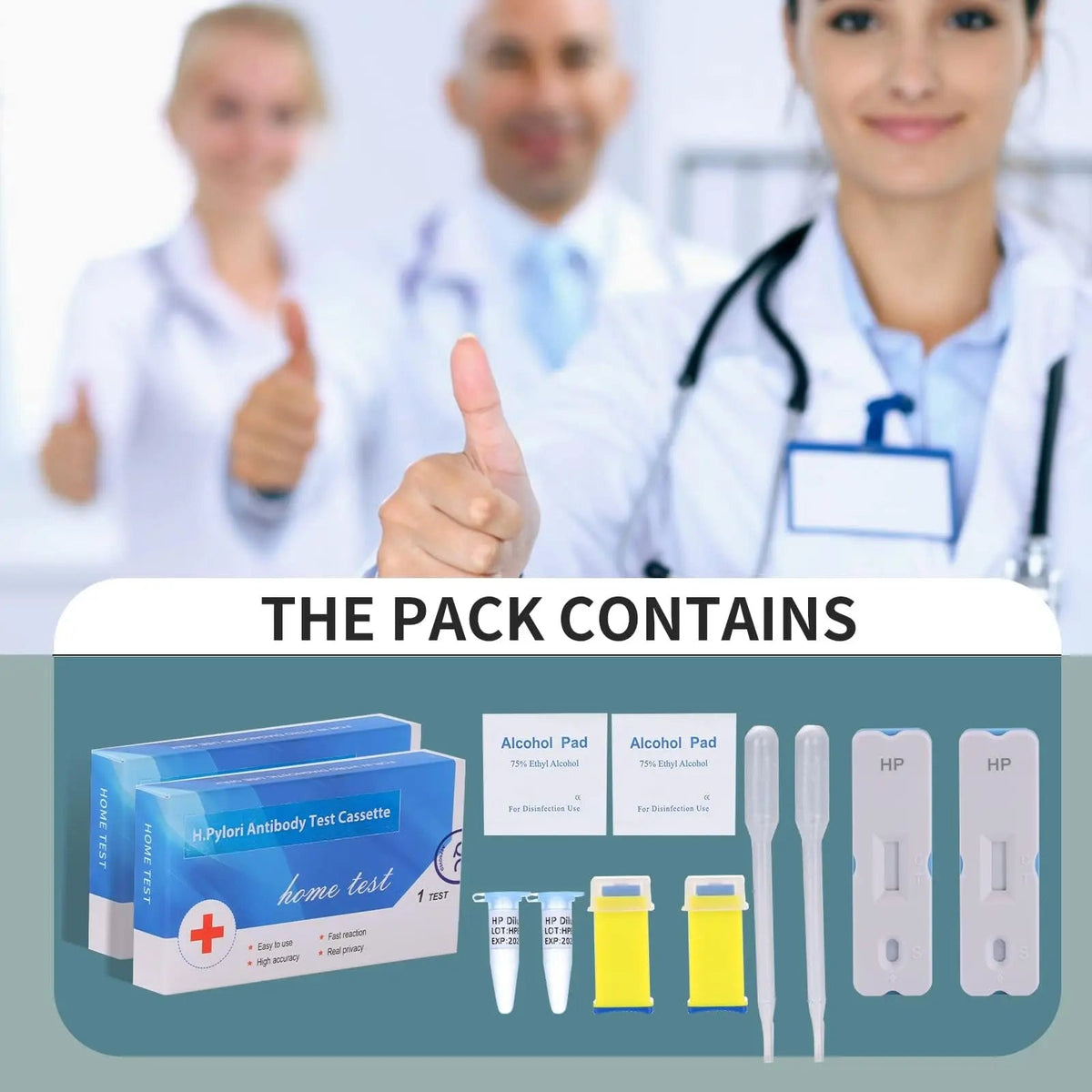 H. Pylori，Helicobacter Pylori Detection 2 Test kit, 10-15 Minutes of Quick Home Testing, The Result is Highly Accurate, Easy to use and Read EvuioasBuy Supplements Australia