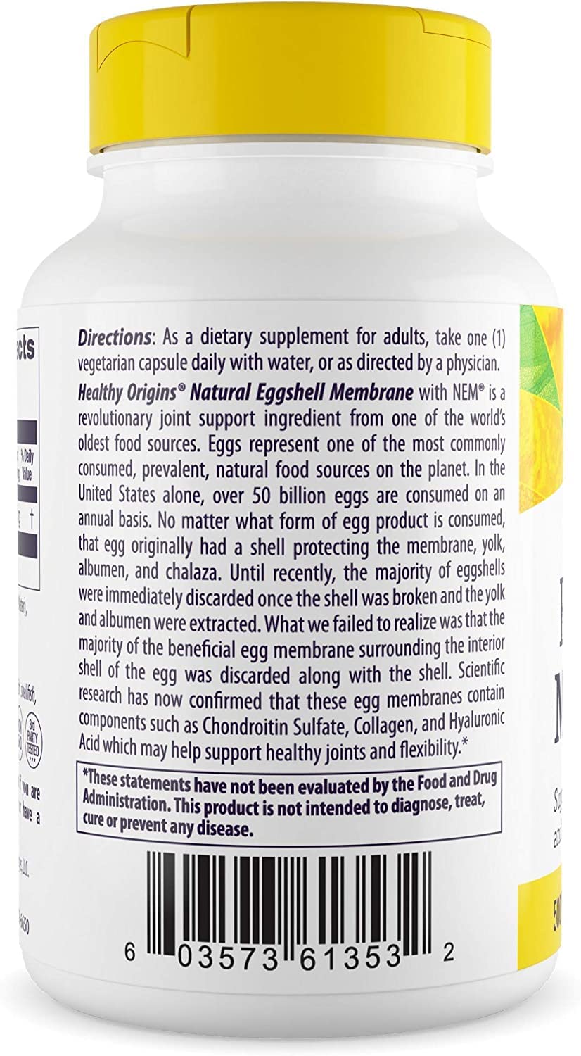 Healthy Origins Eggshell Membrane (NEM), 500 mg - Natural Collagen and Joint Support Healthy OriginsBuy Supplements Australia
