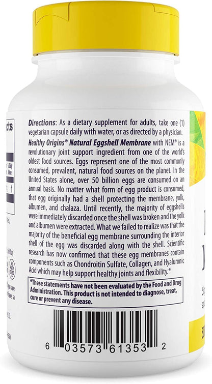 Healthy Origins Eggshell Membrane (NEM), 500 mg - Natural Collagen and Joint Support Healthy OriginsBuy Supplements Australia