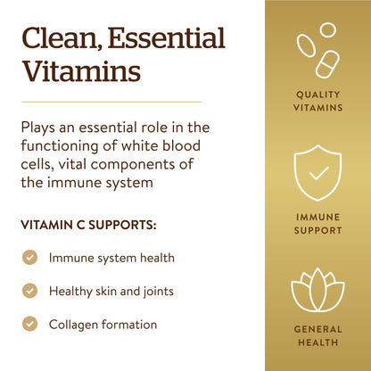 Solgar Vitamin C 1000mg - Healthy Immune System - Helps Fight Free Radicals - Vegan SOLGARBuy Supplements Australia