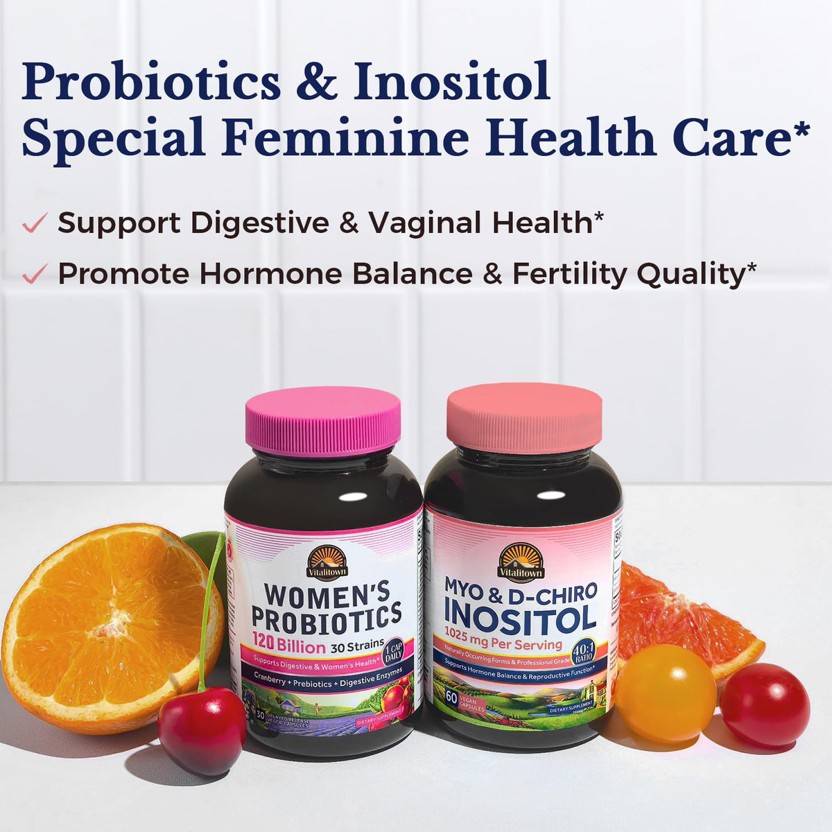 Vitalitown Inositol Supplement for Women, Myo-Inositol & D-Chiro Inositol, Ideal 40:1 Ratio, Hormone Balance & Healthy Ovarian Support for Women, Vitamin B8, Vegan, 60 Capsules, No Gluten VitalitownBuy Supplements Australia