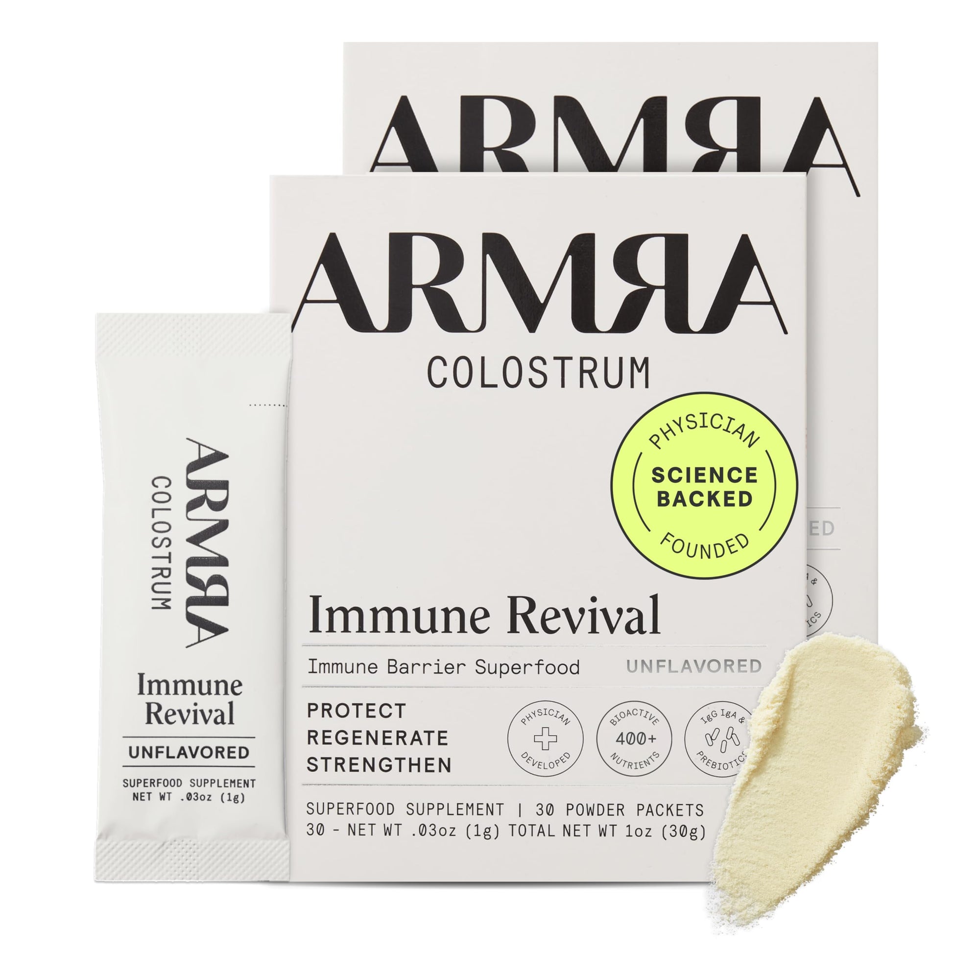 ARMRA Colostrum Powder | Unflavored | Gut Health & Bloating | Skin & Hair | Immunity | Keto, Gluten & Fat-Free | 60 Servings ARMRABuy Supplements Australia