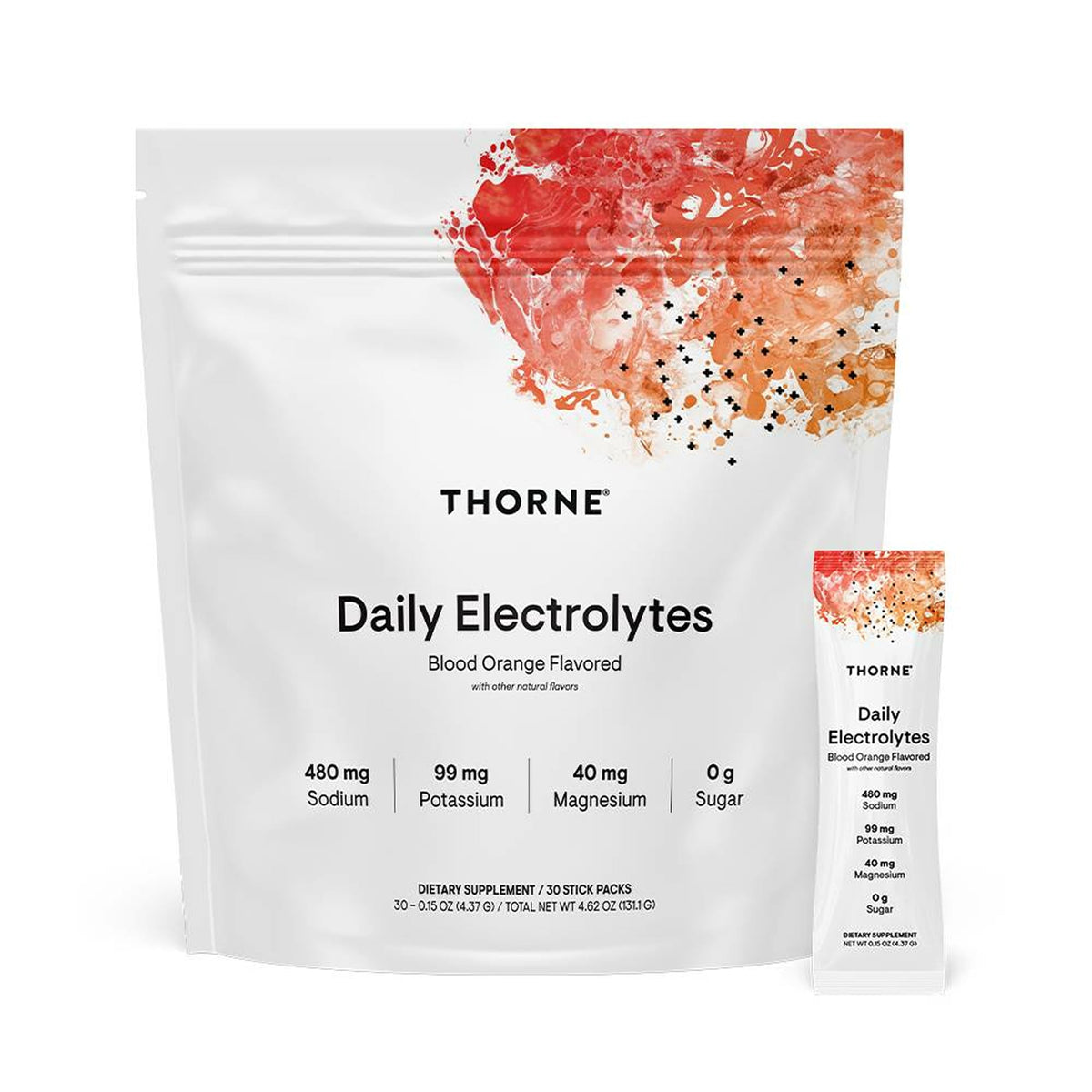 THORNE - Daily Electrolytes - Zero Sugar & Low-Calorie Electrolyte Powder Drink Mix - Flavors Derived from Natural Sources - NSF Certified for Sport - Blood Orange - 30 Stick Packs THORNEBuy Supplements Australia