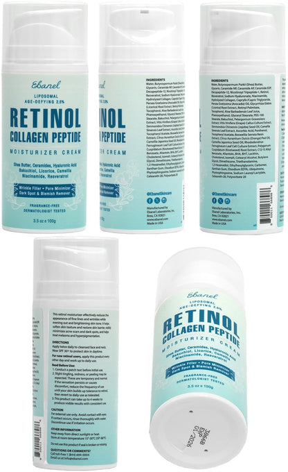 Ebanel Retinol Cream for Face 3.5 oz, Moisturizer with Collagen, Peptides, Ceramides, Hyaluronic Acid, Vitamin C & B5, Firming Anti Aging Face Cream for Wrinkles, Fine Lines, Dark Spots, Day & Night Ebanel buy supplements Au