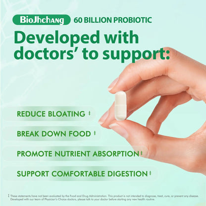 BioJhchang Probiotics Supplements 60 Billion CFUs 11 Diverse Strains Natural Prebiotics for Immune, Digestive Gut Health Supports Occasional Constipation Diarrhea Gas Bloating for Women & Men BioJhchangBuy Supplements Australia