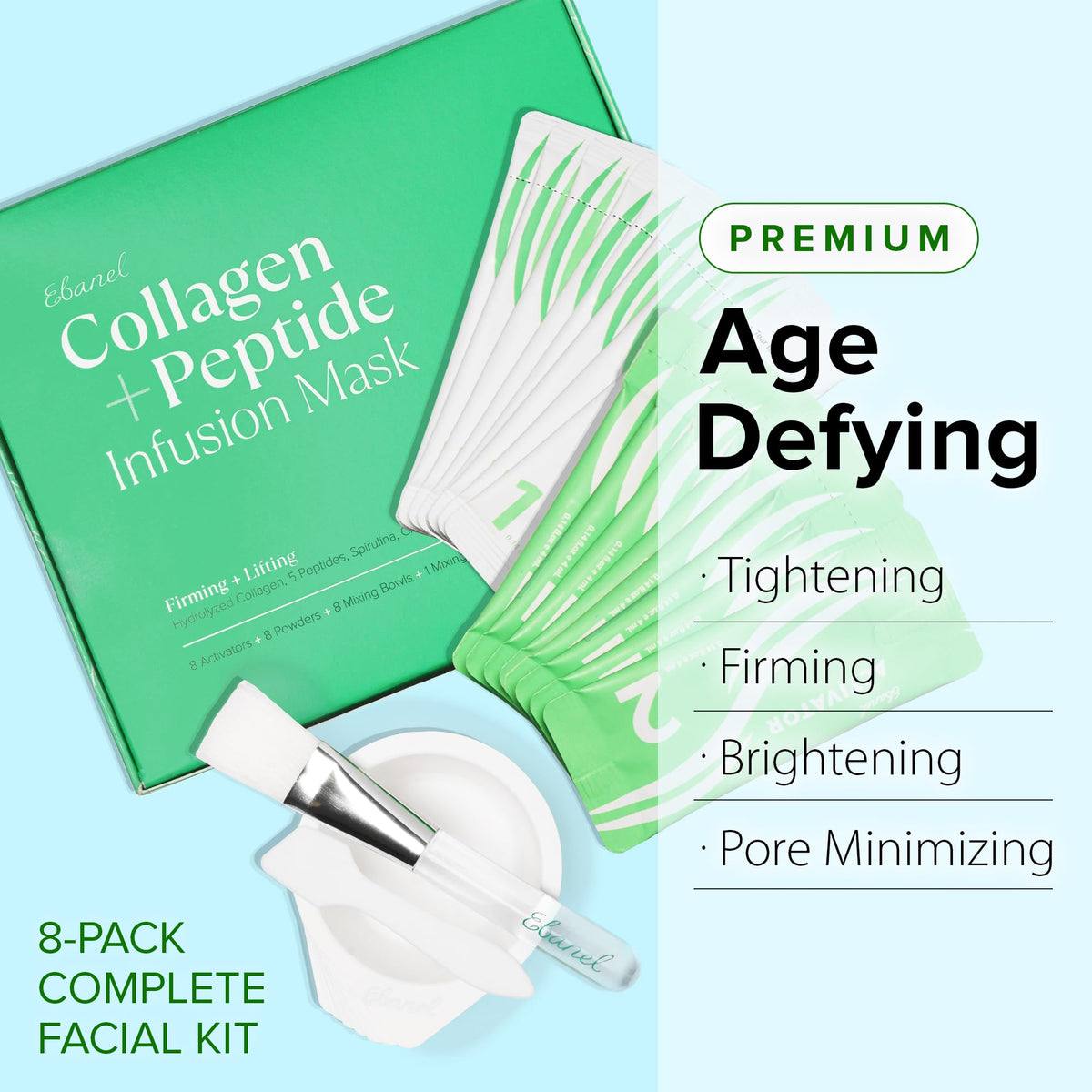 Ebanel Bundle of 40-Pack Collagen Face Mask and 8-Pack Collagen Peptide Infusion Mask Ebanel buy supplements Au