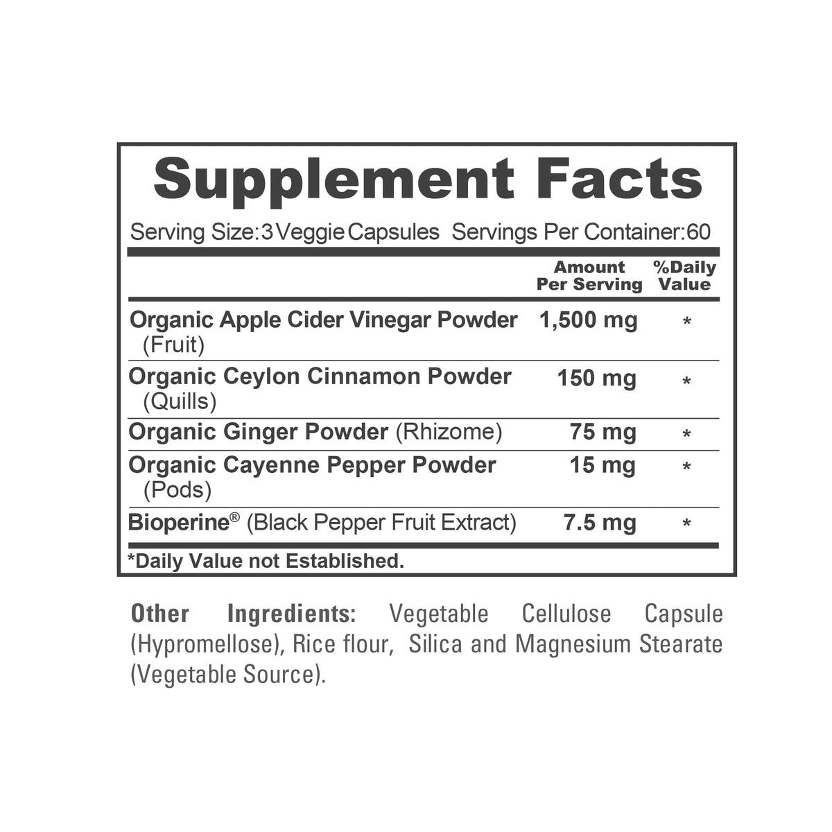 NusaPure Apple Cider Vinegar Complex 1500 mg 180 Veg Caps Suitable for Vegetarians and Vegans, Non-GMO NusaPureBuy Supplements Australia