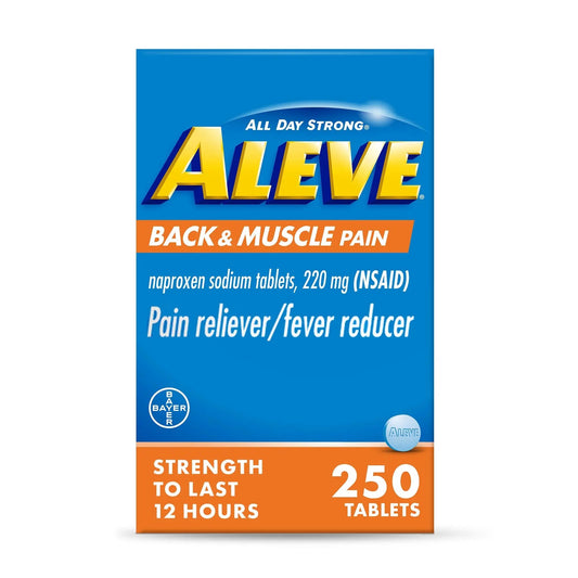 Aleve Back & Muscle Pain Relief Naproxen Sodium Tablets, Pain Reliever & Fever Reducer, Medicine for Body , 250 Count AleveBuy Supplements Australia