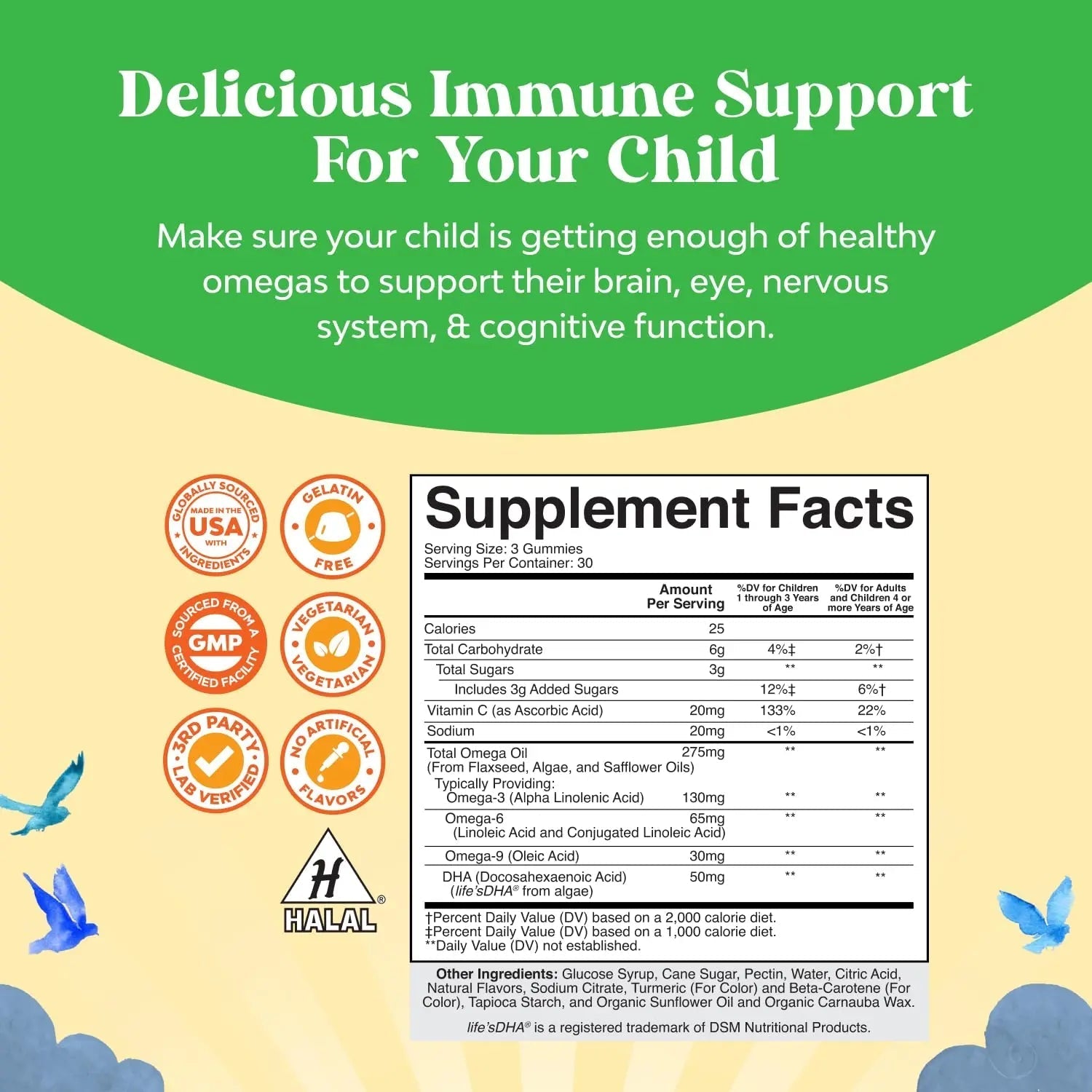 Bundle of Plant Based Kids Multivitamin Gummies with Vitamins A C D3 E B Zinc and DHA Omega 3 Gummies with Vegetarian 6 9 for Vision Brain Immunity Support Natures CraftBuy Supplements Australia