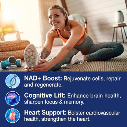 NAD+ Supplement - NAD Nicotinamide Riboside Resveratrol NAD Supplement 1000mg Pure Organic for Women and Men Anti-Aging, Energy, Focus, 80 Capsules MSLOTALBuy Supplements Australia
