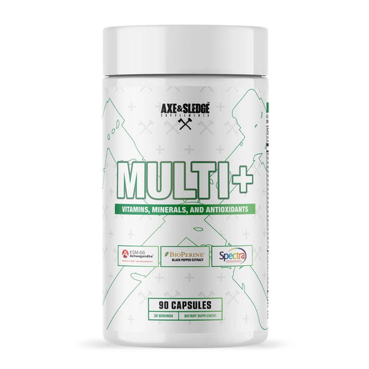 Axe & Sledge Multi Plus Multivitamin | 24 Bioavailable Vitamins & Minerals, Ashwagandha | Multivitamin for Women and Men Axe & SledgeBuy Supplements Australia