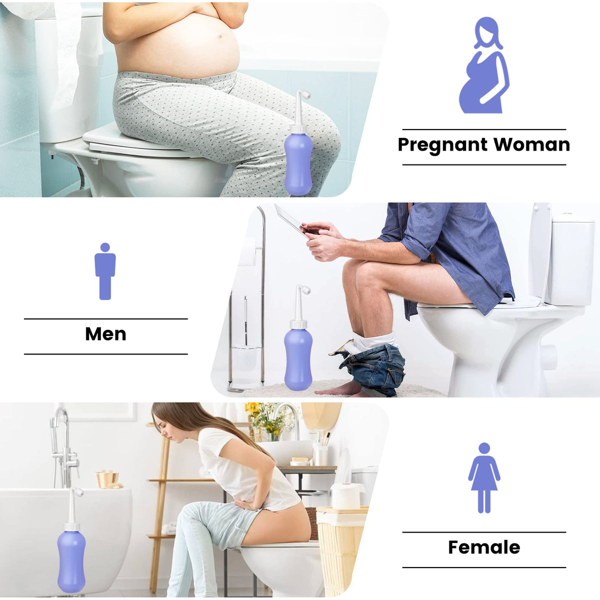 450ml Peri Bottle Postpartum for Feminine Care, 2 Pack Portable Travel Bidet for Toilet, Perineal Bottle VicnKioHBuy Supplements Australia