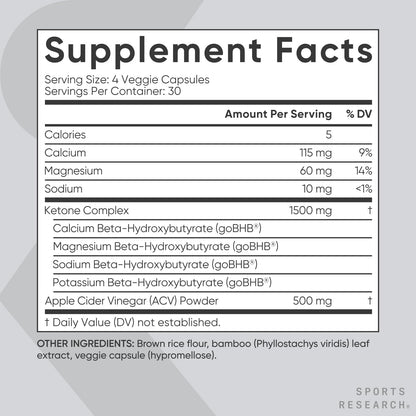 Sports Research® Keto ACV Capsules - Diet Kit System with 500mg of Apple Cider Vinegar Sports ResearchBuy Supplements Australia