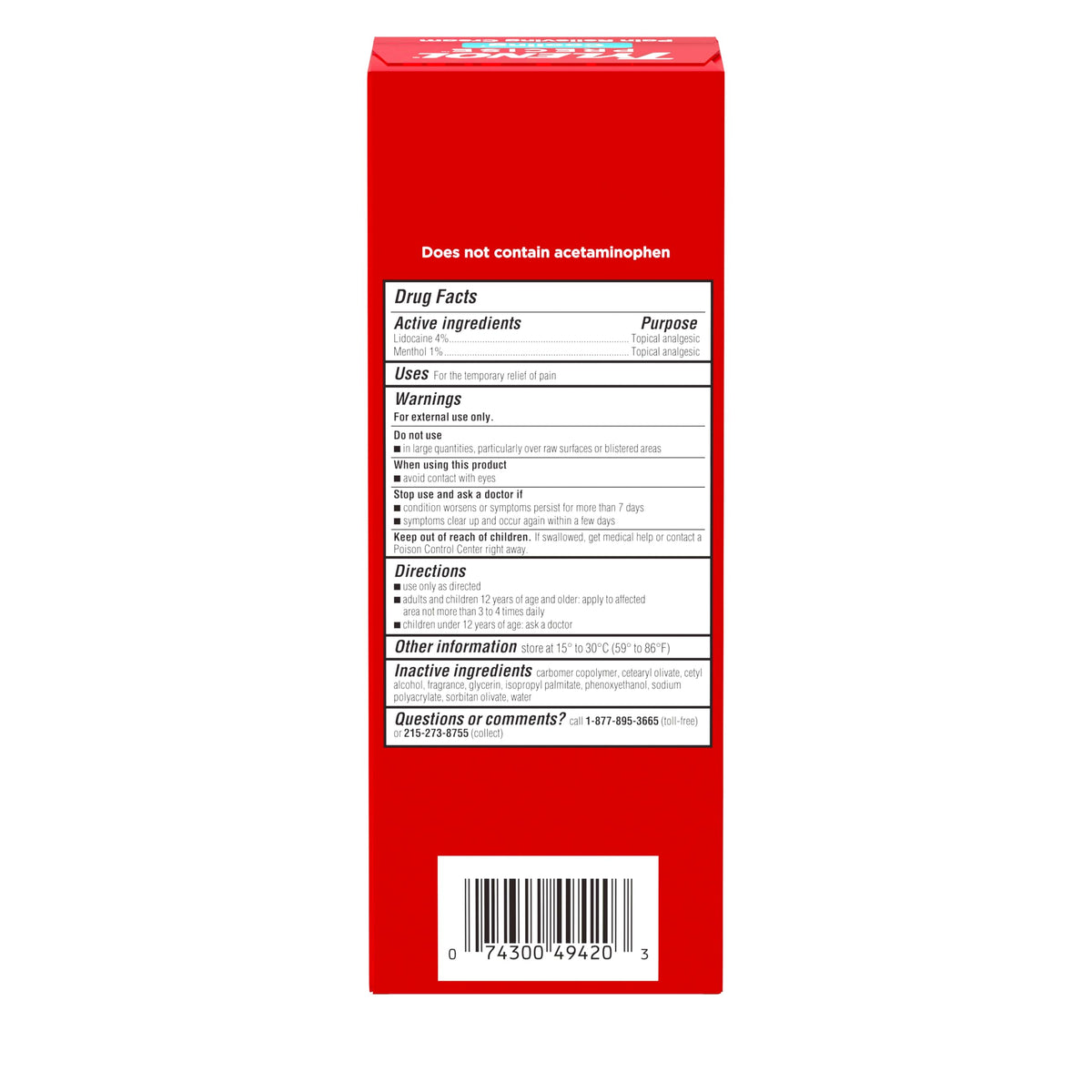 Tylenol Precise Cream, Cooling Sensation Pain Relief, Roll‑On, Lidocaine 4%, Menthol 1%, Targeted Maximum OTC Strength Combination for Back, Muscle and Joint, Numbing Cream Rollerball Applicator, 4 oz Tylenol buy supplements Au