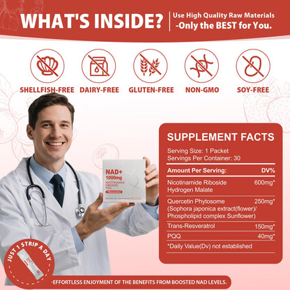 ZOROAHER 1000mg High-Potency NAD+ Liquid Supplement, Nicotinamide Riboside & Resveratrol with PQQ, Boosts Cellular Energy, Focus & Healthy Aging - 1 Pc ZOROAHERBuy Supplements Australia
