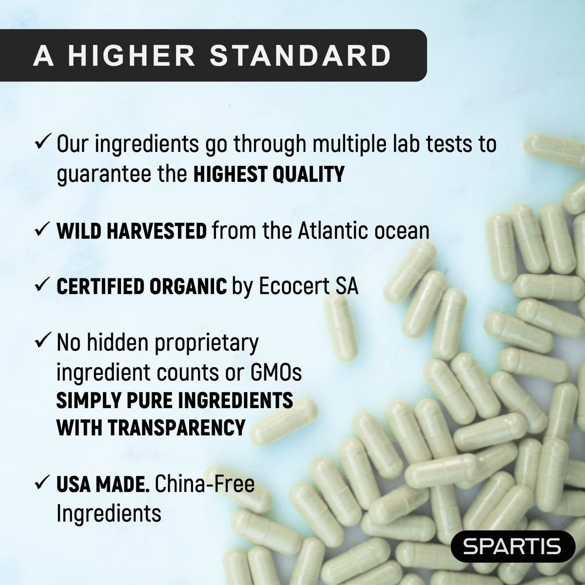 Certified Organic Sea Moss Capsules 2250mg Wildcrafted Irish Sea Moss Burdock Root SPARTISBuy Supplements Australia
