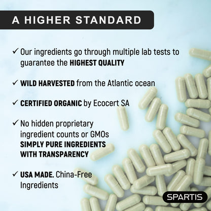 Certified Organic Sea Moss Capsules 2250mg Wildcrafted Irish Sea Moss Burdock Root SPARTISBuy Supplements Australia