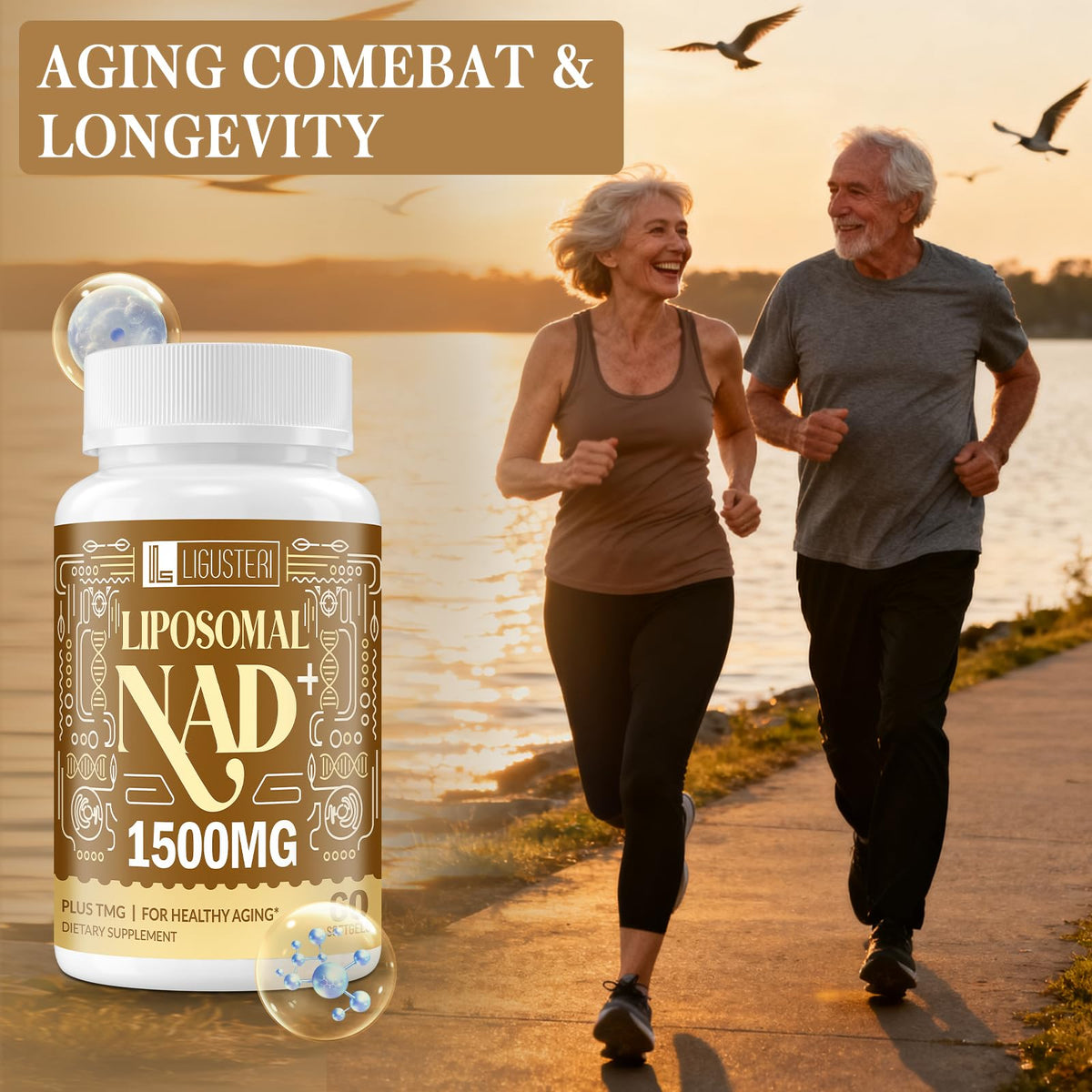 LIGUSTERI 1500 MG Liposomal NAD+, 98%+ Absorption, NAD+ Supplement for Women & Men with TMG, for Aging Defense, Cellular Energy, Heart & Brain Function, Longevity, 120 Softgels LIGUSTERIBuy Supplements Australia