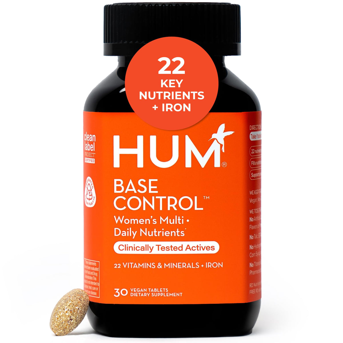 HUM Base Control Multivitamin for Women with Vitamin C, Iron, Biotin, Zinc, B Complex, Daily Women's Multivitamin, 22 Essential Vitamins & Minerals HUMBuy Supplements Australia