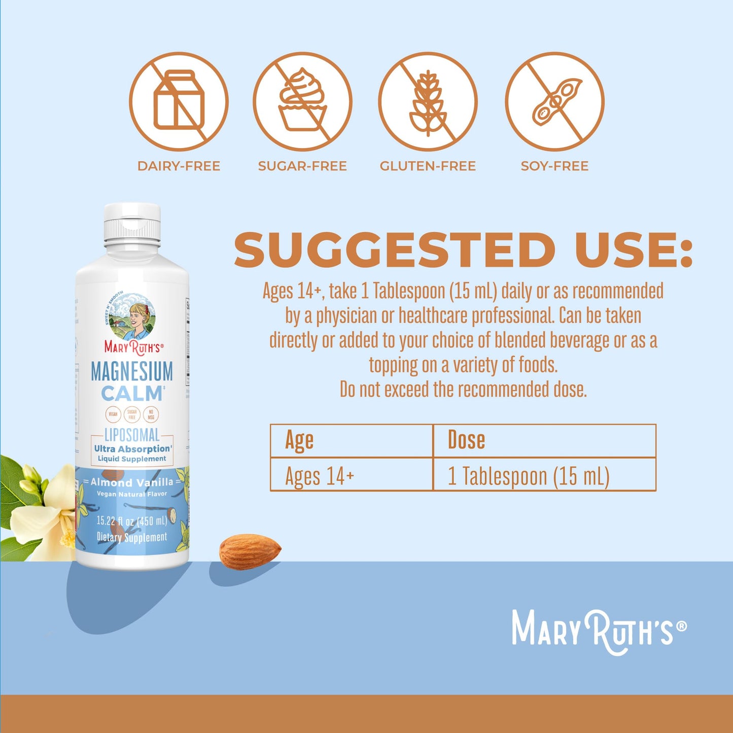 MaryRuth Organics Magnesium Liposomal| Magnesium Supplement | Magnesium Bisglycinate | Muscle & Bone Support | Mood Support Vitamin | Vegan | Non-GMO | Gluten Free | 15.22 Fl Oz | 30 Servings MARYRUTH'SBuy Supplements Australia