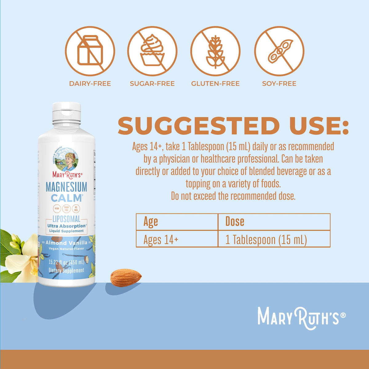 MaryRuth Organics Magnesium Liposomal| Magnesium Supplement | Magnesium Bisglycinate | Muscle & Bone Support | Mood Support Vitamin | Vegan | Non-GMO | Gluten Free | 15.22 Fl Oz | 30 Servings MARYRUTH'SBuy Supplements Australia