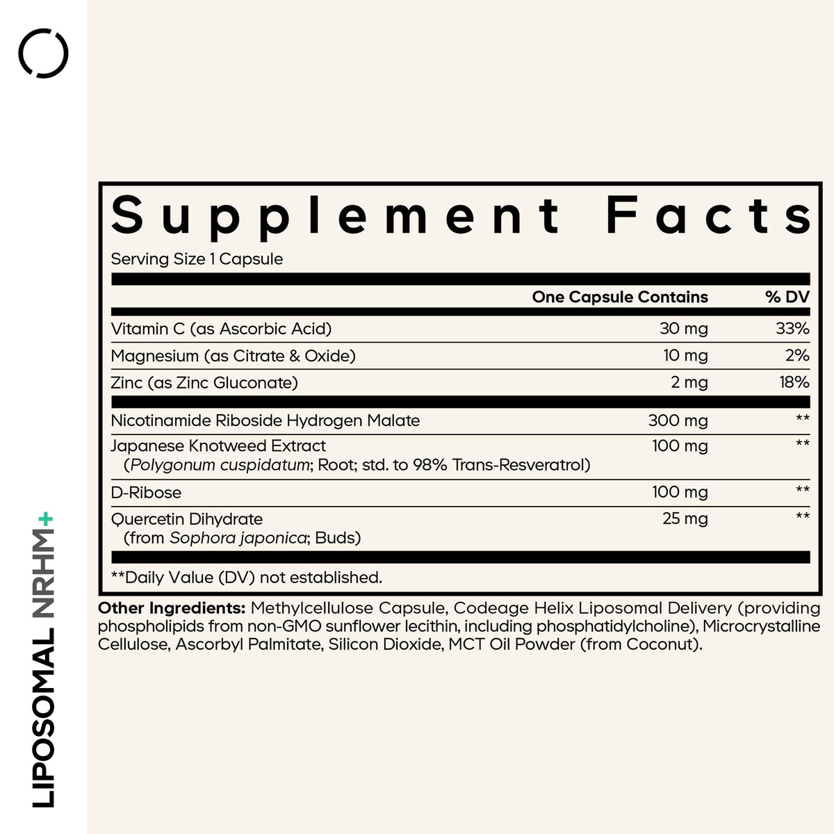 Codeage Liposomal NRHM+ Supplement - NRH Hydrogen Malate 300 mg, Resveratrol, D-Ribose & Quercetin - Vitamin C, Magnesium & Zinc - Liposomal Delivery - Non-GMO - 60 Capsules CodeageBuy Supplements Australia