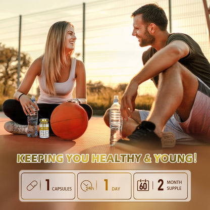 OMOGS NAD+ 300 mg + Trans-Resveratrol 200 mg, Pure NAD Supplement, Max Absorption, Boosting Supplement for DNA Repair, Healthy Aging, Cellular Energy & Longevity, 60 Capsules OMOGSBuy Supplements Australia
