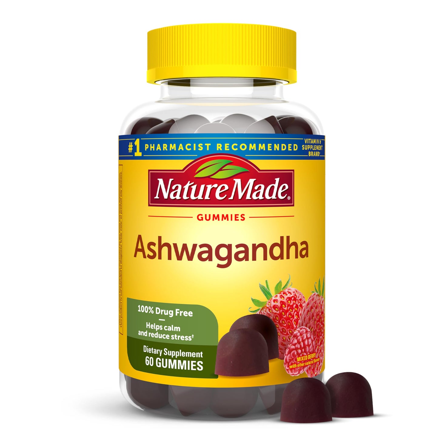 Nature Made Ashwagandha Gummies, Vegan, KSM 66 Ashwagandha Supplement for Stress Support, 60 Count, 30-Day Supply Nature MadeBuy Supplements Australia