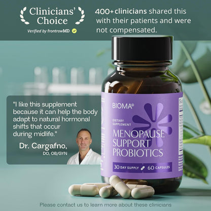BIOMA Menopause Support Probiotics for Women - Hormone Free Hot Flash & Night Sweat Relief - Gut-Hormone Balance with Phytoestrogens, BB536, Delayed Release (60 Capsules - 30 Day Supply) BIOMABuy Supplements Australia