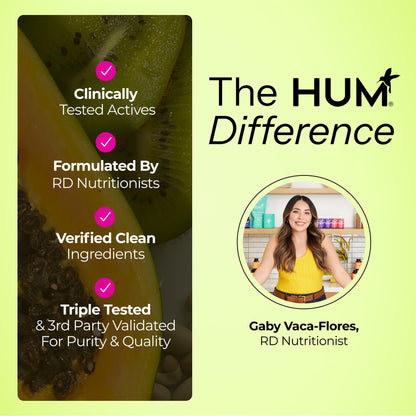 HUM Flatter Me Digestive Enzymes Plus Prebiotics & Probiotics, Digestive Health Bloating Supplement for Women & Men, Fast Acting Anti Bloat Pills Multi Enzyme