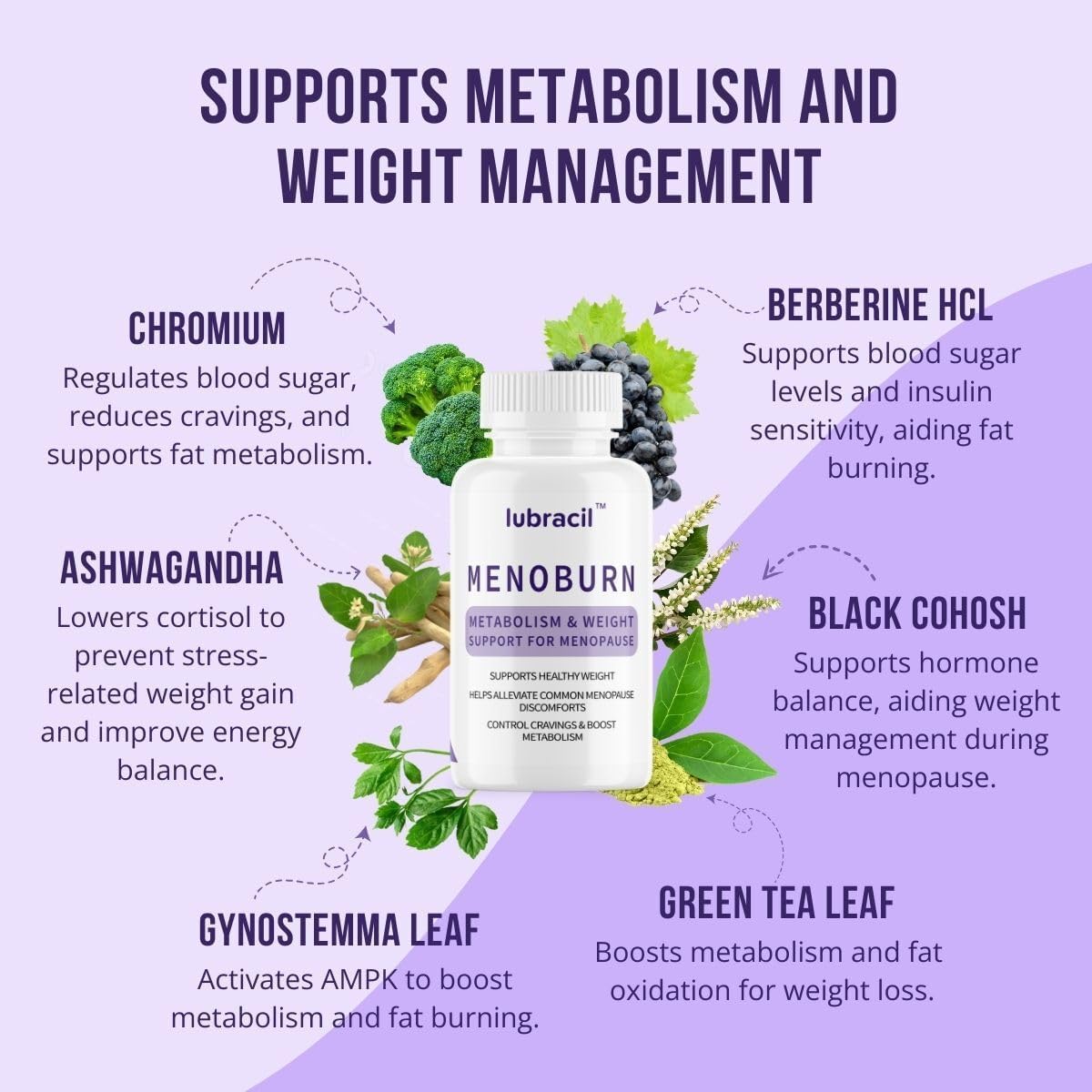 Lubracil Menoburn Perimenopause & Menopause Supplements for Women – Helps Metabolism, Estrogen & Wellness – Targets Hot Flashes, Bloating & Energy – 120 Count, 2 Pack LubracilBuy Supplements Australia