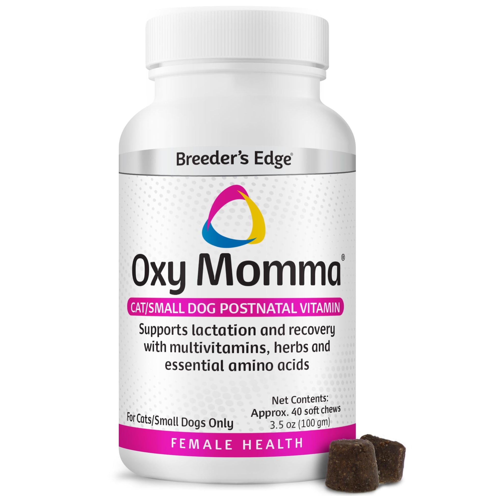 Breeder's Edge Oxy Momma Soft Chews, Postnatal Vitamin Supplement for Lactating Dogs and Cats, Supports Recovery, Hormones, and Next Pregnancy - for Small Dogs & Cats, 40ct Soft Chews Revival Animal HealthBuy Supplements Australia