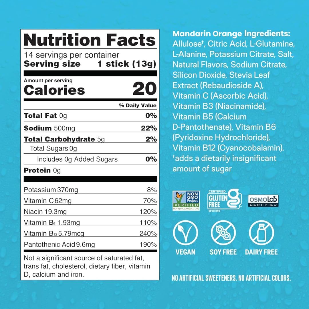 Liquid I.V.® Hydration Multiplier Sugar Free - Mandarin Orange | Electrolyte Powder Drink Mix | 1 Pack (14 Servings) Liquid I.V.Buy Supplements Australia