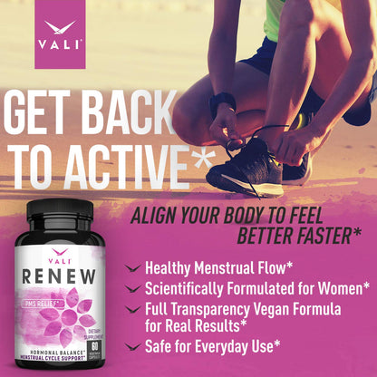 VALI Renew PMS Relief Supplement. Women’s Menstrual Cycle Support. Herbal Formula VALIBuy Supplements Australia