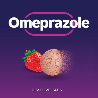 GoodSense Omeprazole Delayed Release Orally Disintegrating Tablets 20 mg, Strawberry Flavor, Dissolve Tabs, Treats Frequent Heartburn, Acid Reducer, Heartburn Medicine, 42 Tablets GoodSense buy supplements Au