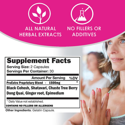 VH Nutrition PROESTRO | Estrogen Support* Supplement for Women | Extra Strength Hormone Balance* for Her | 60 Capsules in Easy to Swallow Pills VH NutritionBuy Supplements Australia