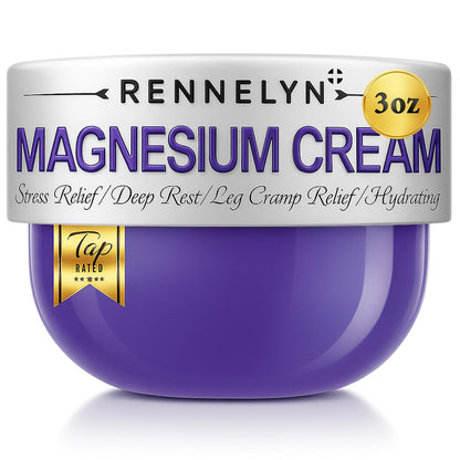 Magnesium Cream Leg Cramps: Soothing Lotion with Magnesium Glycinate, Malate, & Chloride (3 OZ FL, Lavender) RennelynBuy Supplements Australia