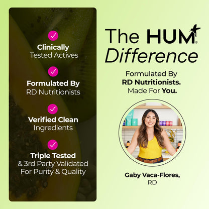 HUM Flatter Me Fiber Supplement for Women & Men, Prebiotics & Digestive Enzymes to Support Weight & Bloating, Digestive & Gut Health, Fiber Powder Drink Mix, Strawberry Lemon - 10 Servings HUMBuy Supplements Australia