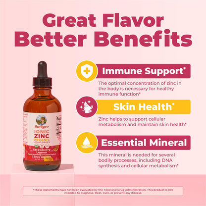 MaryRuth's Organic Liquid Zinc Supplement for Kids & Adults | Immune Support | Skin Health | Antioxidant | Cellular Metabolism | Zinc Sulfate | Vegan | Non-GMO | Sugar Free | Gluten Free | 4 oz MARYRUTH'SBuy Supplements Australia