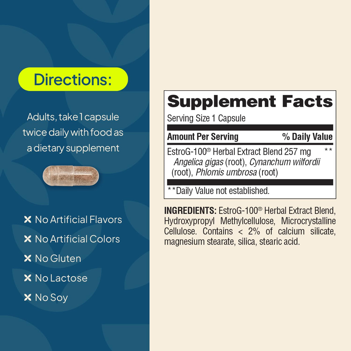 Nature's Wonder Not Today Hormones Perimenopause and Menopause Support Supplement for Women with Estro-G100, Supports Hot Flashes and Night Sweats 60 Vegetarian Capsules, 60 Day Supply Nature's WonderBuy Supplements Australia